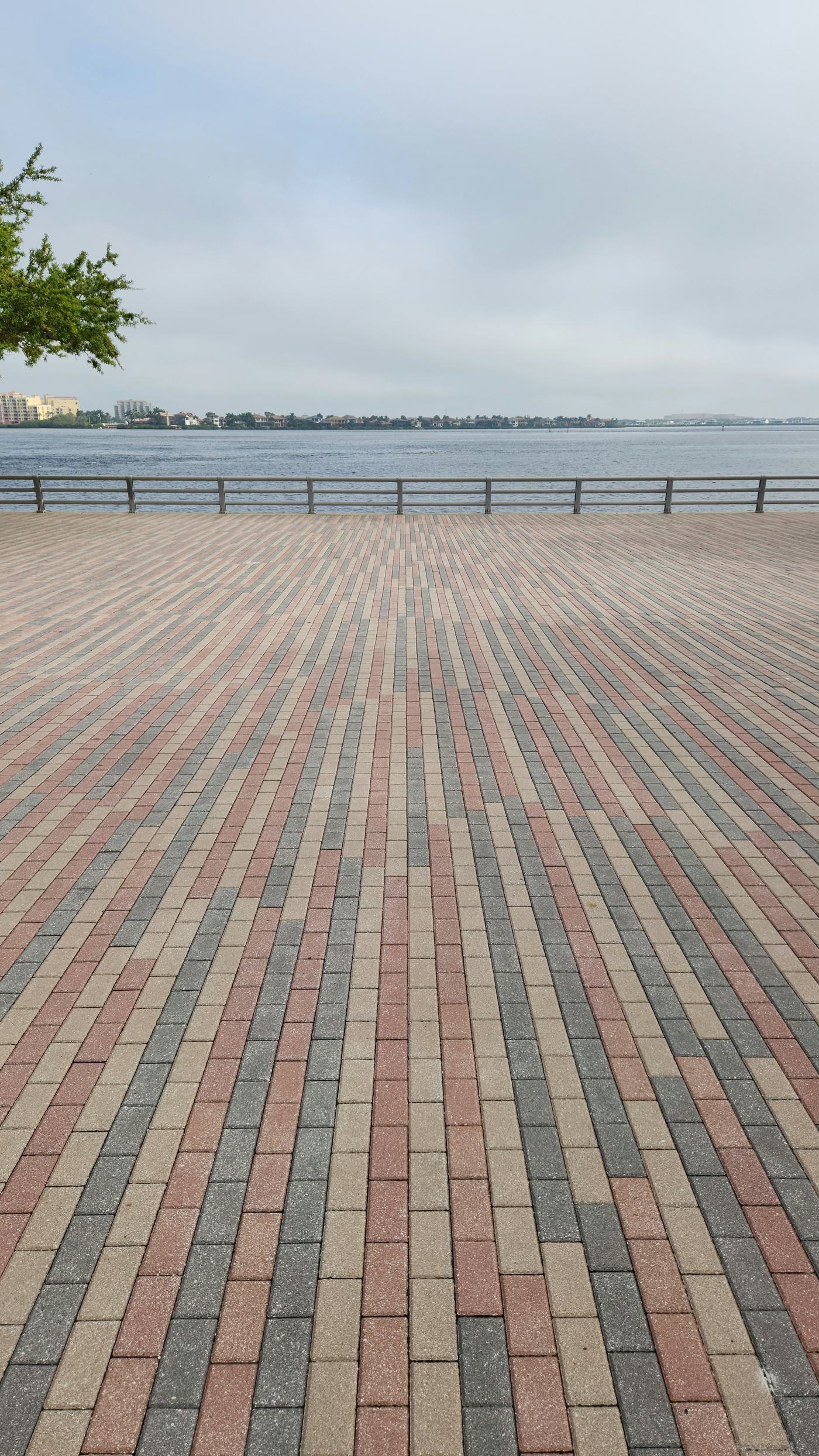 Large brick paver surface